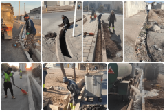 پاکسازی ماهانه ۴۰۰۰ متر از کانال‌های آب و انهار شهر پرند + عکس