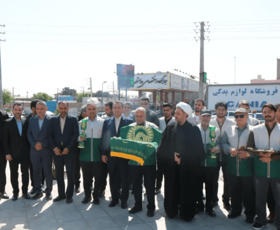 پرچم مقدس رضوی در نصیرشهر به اهتزاز درآمد+ عکس